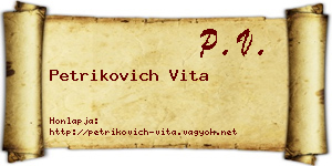 Petrikovich Vita névjegykártya
